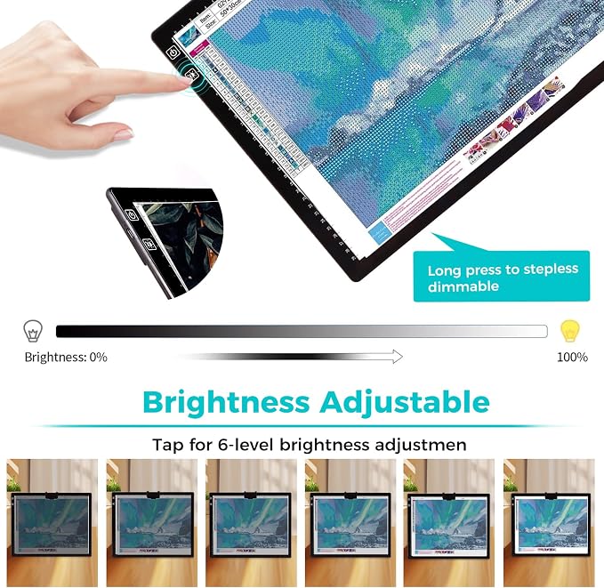 Rechargeable A3 LED Diamond Art Light Board, Tracing Light Box - Image 3