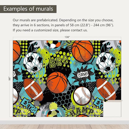 AFZEVEB-Colorful Graffiti Wallpaper Hand-Painted Ball Wall murals - Image 3