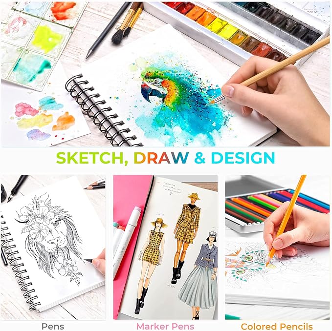 Mix Media Pad, Ohuhu Mixed Media Art Sketchbook, 120 LB/200 GSM Heavyweight - Image 4