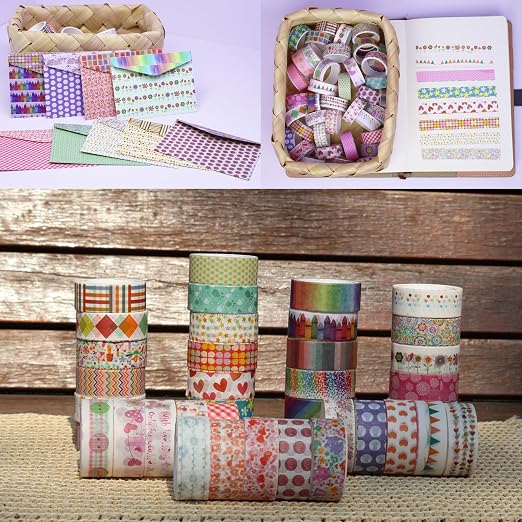 Washi Tape Set - 40 Rolls of 1.5cm Wide Decorative and Craft Tape - Image 6