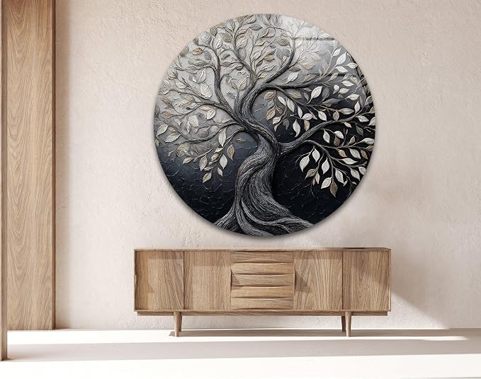 My Photostation.com 20'' Diameter Twilight Tree of Life Round Glass Wall Art - Image 4