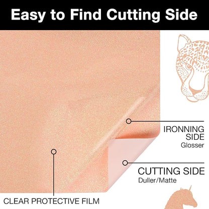 TORC Blush Glitter HTV Heat Transfer Vinyl Roll 12 inch x 5 ft Iron on Vinyl - Image 3