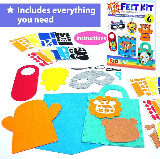 KRAFUN My First Felt Kit Animal Craft Kit - Image 6