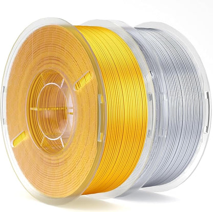 ELEGOO Silk PLA Filament 1.75mm Gold & Silver Grey 2KG, 3D Printer Filament by ELEGOO