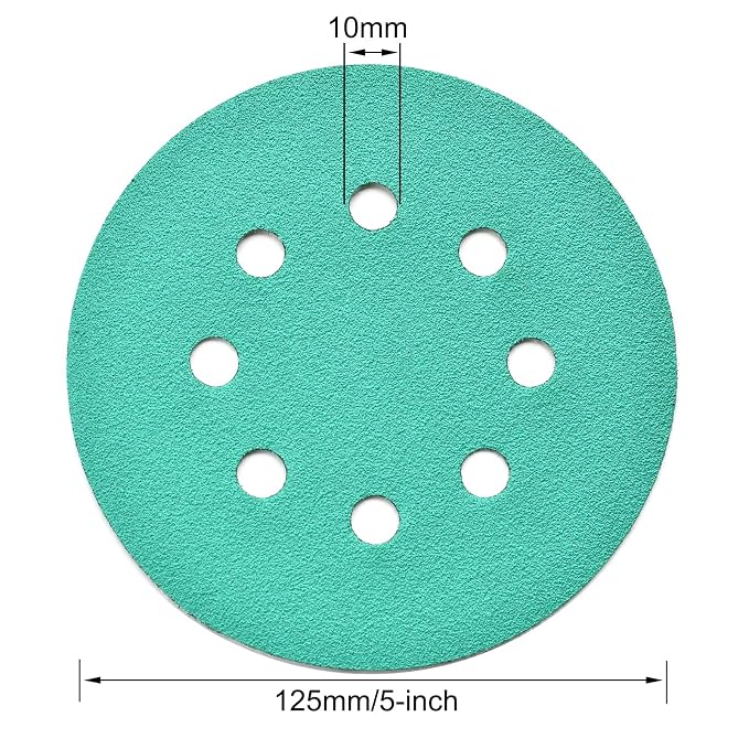 5-Inch 8-Hole Wet Dry Sanding Discs 100 Grit, Polyester Film Backed Heavy-Duty - Image 6