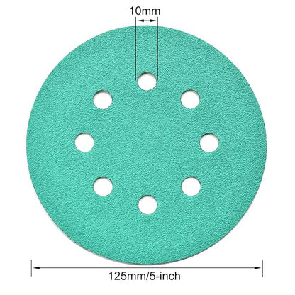 5-Inch 8-Hole Wet Dry Sanding Discs 100 Grit, Polyester Film Backed Heavy-Duty - Image 6