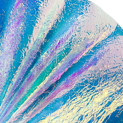 ONEART | Iridescent Transparent Embossed Vinyl Holographic Blue Clear PVC Vinyl - Image 3