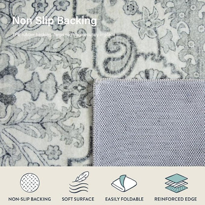 Lahome Round Rug 4ft, Soft Rug for Bedroom Machine Washable Office Circle Rug - Image 5