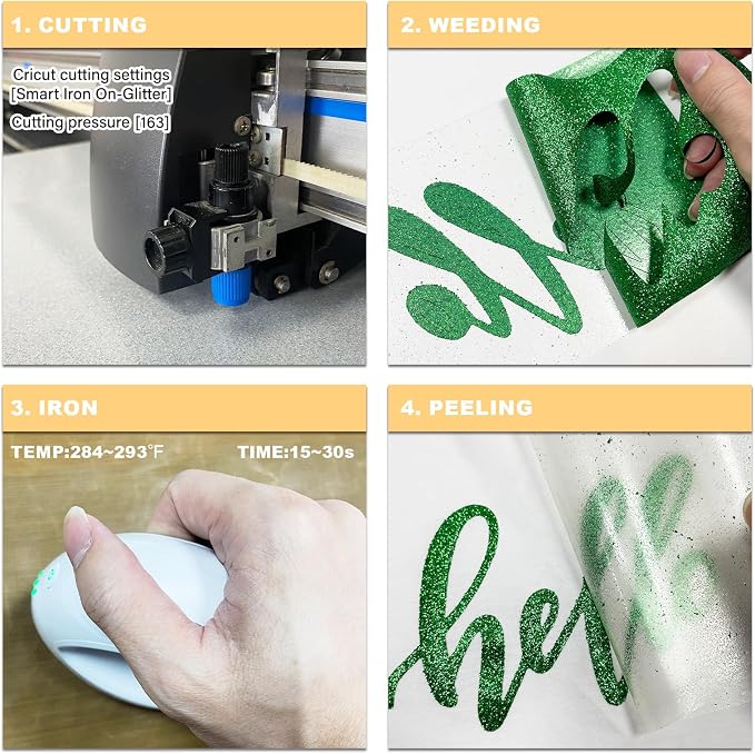 Glitter HTV Heat Transfer Vinyl Rolls- 10" x 8ft. Glitter HTV - Image 4