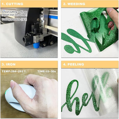 Glitter HTV Heat Transfer Vinyl Rolls- 10" x 8ft. Glitter HTV - Image 4