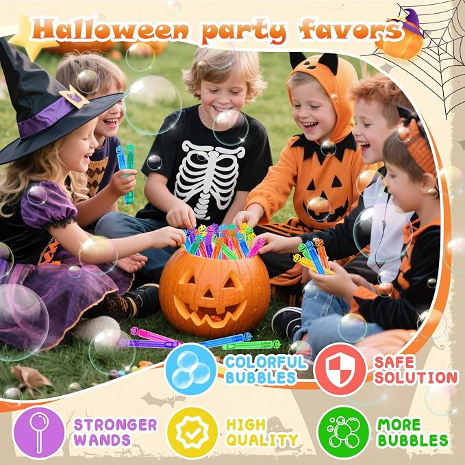 500 Piece Halloween Party Favor Bubbles, Halloween Bubble Wands Bulk - Image 4