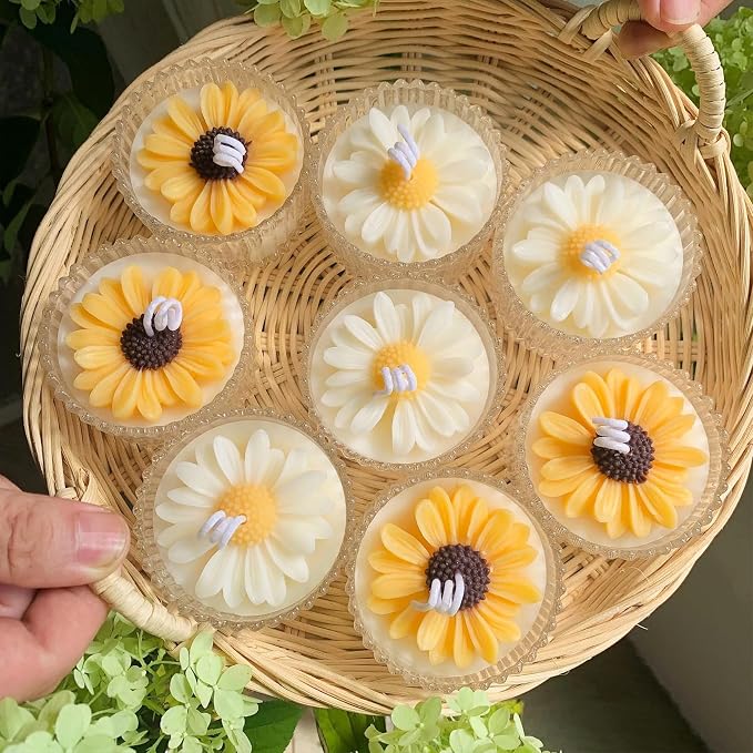 2Pcs Flower Daisy Valentine Silicone Candle Making molds Silicone Flower Shapes - Image 6