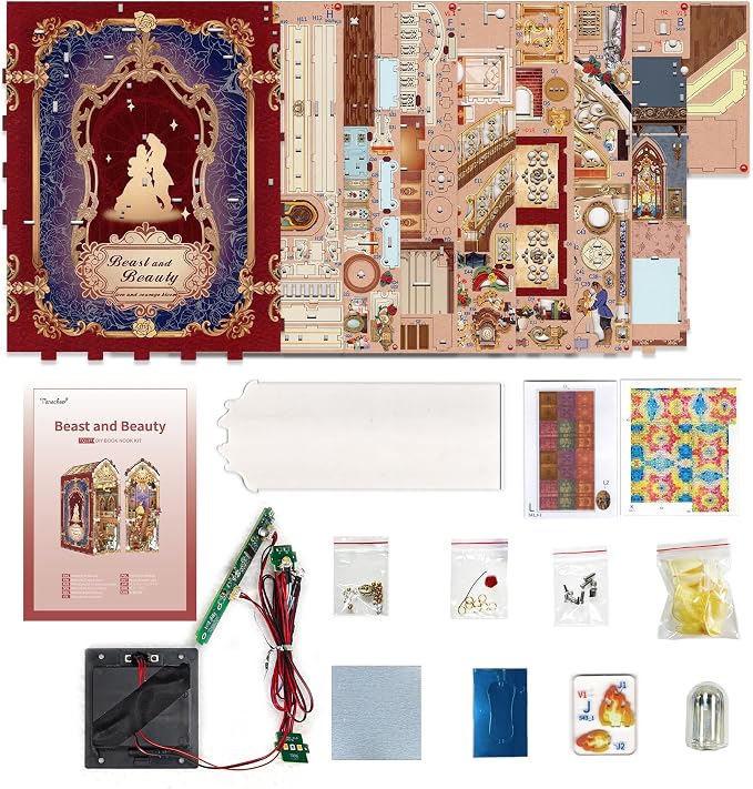 Tonecheer DIY Book Nook Kit for Adults, 3D Wooden Puzzle Music Booknook - Image 8