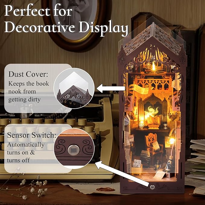 TuKIIE DIY Book Nook Miniature Kit, Booknook Dollhouse Bookshelf Insert - Image 4