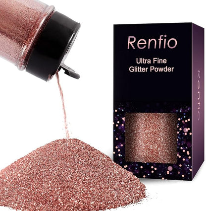 Renfio Ultra Fine Glitter Powder Metallic Resin Glitter 2.11 Oz PET Flakes by Renfio