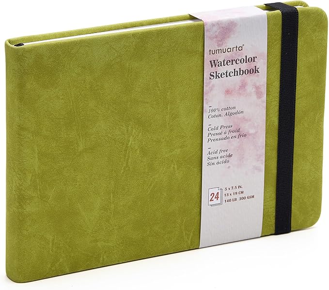 tumuarta Watercolor Sketchbook, 140 LB, 300 GSM, 100% Cotton Paper, Cold Press by tumuarta