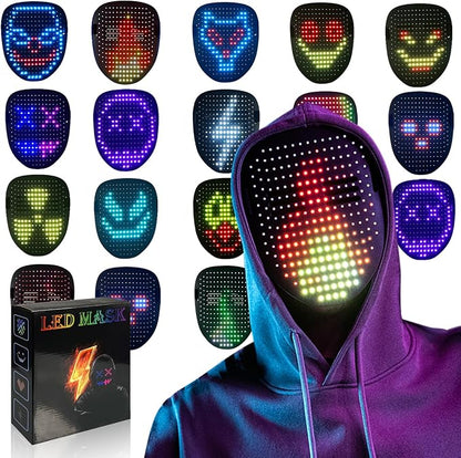 Led Mask with Gesture Sensing, Light up Face Transforming Mask by COOLGUARDER