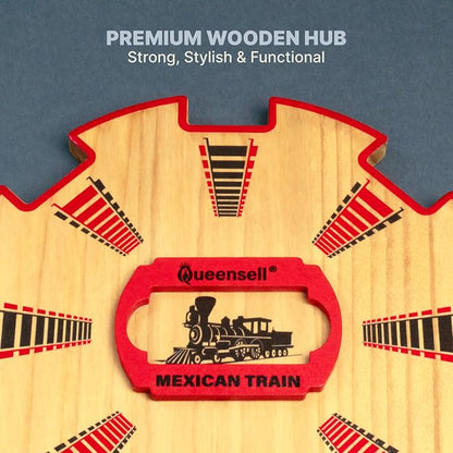 Queensell Wooden Mexican Train Hub – Mexican Train Accessories - Image 8