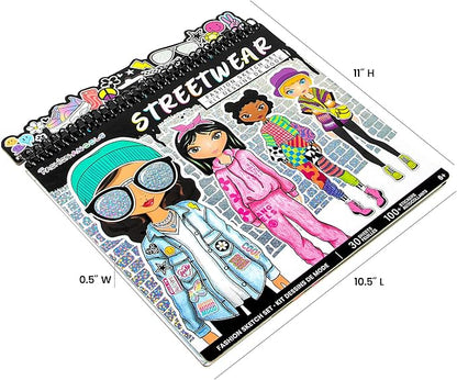 Fashion Angels Streetwear Design Portfolio, Includes 30 Sketch Sheets, Stencil - Image 4