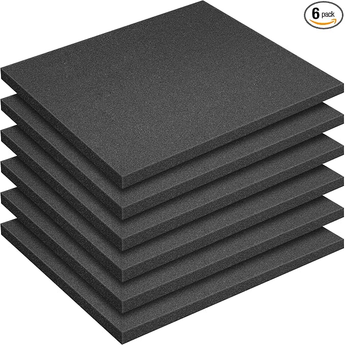 DECOHS 6 PCS Polyurethane Foam Sheet-16x12x1 Inch Cuttable Foam Inserts by DECOHS