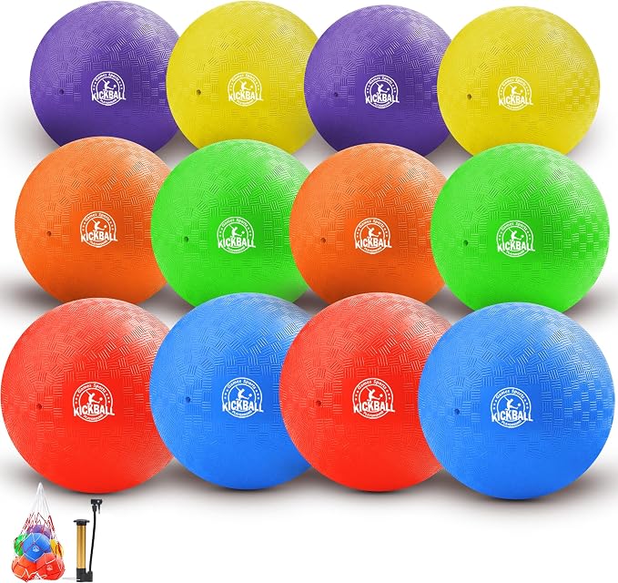 10 Inch Kickball Playground Balls 6 Pack or 12 Pack, Playground Balls by COAMZPARTY