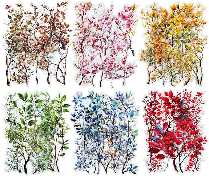120Pcs Botanical PET Stickers, Branch and Leaf Designs by MiyouLuna