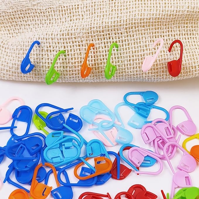150 PCS Locking Stitch Markers for Knitting, Colorful Plastic Crochet Clips and - Image 2