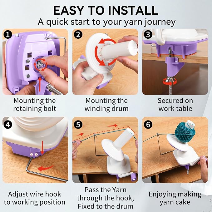 SPEENSUN Yarn Winder for Crocheting, 3.5 OZ Easy-to-Install and Efficiently - Image 3