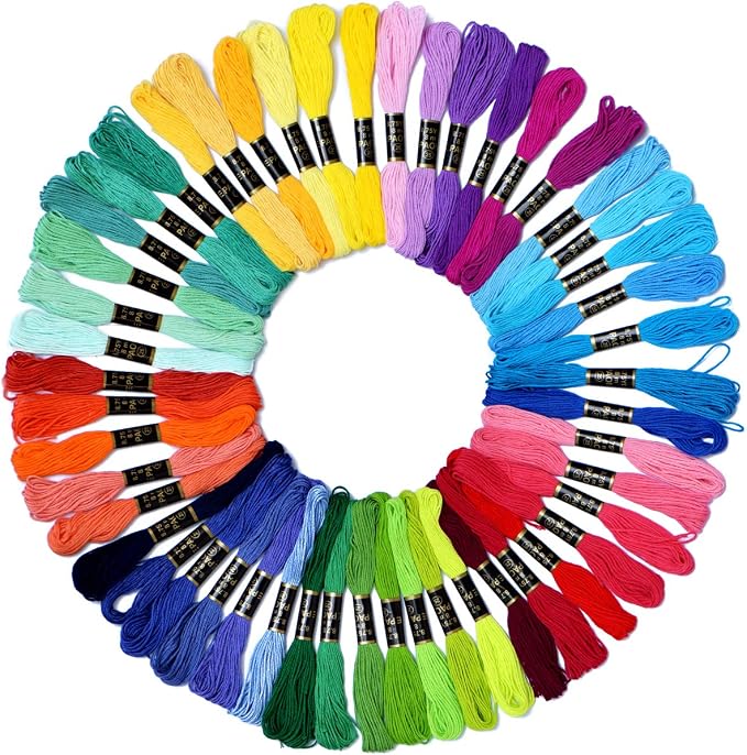 Friendship Bracelet String 50 Skeins Fashionable Rainbow Color Embroidery Floss by LE+PAON