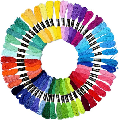 Friendship Bracelet String 50 Skeins Fashionable Rainbow Color Embroidery Floss by LE+PAON
