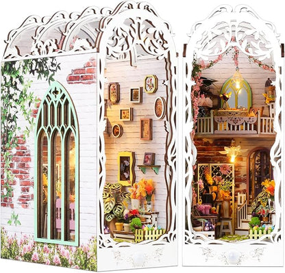 TuKIIE DIY Book Nook Miniature Kit, Booknook Dollhouse Bookshelf Insert by TuKIIE