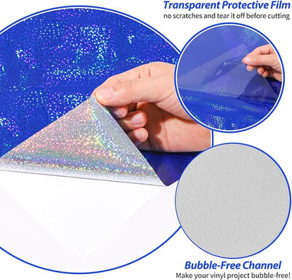 GIRAFVINYL Holographic Glitter Permanent Vinyl Bundle, 9 Assorted Colors - Image 4