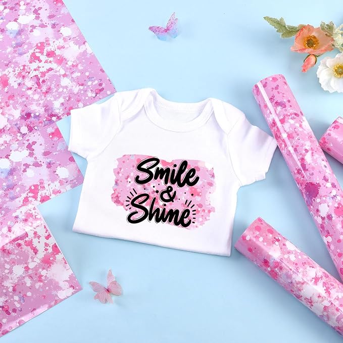 Tintnut Pink White Splash Heat Transfer Vinyl - Image 4