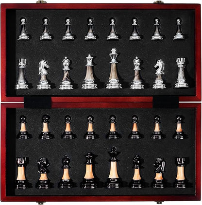 VAMSLOVE Chess Set Large 16''/42cm Folding Wooden Board - Image 6