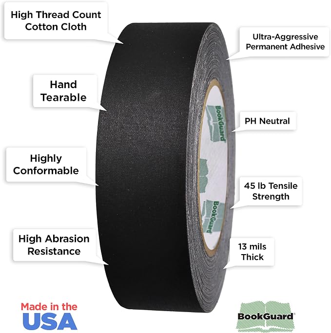 BookGuard Premium Bookbinding Repair Cloth Tape, 30 Yard Roll, 1.50 inch - Image 2