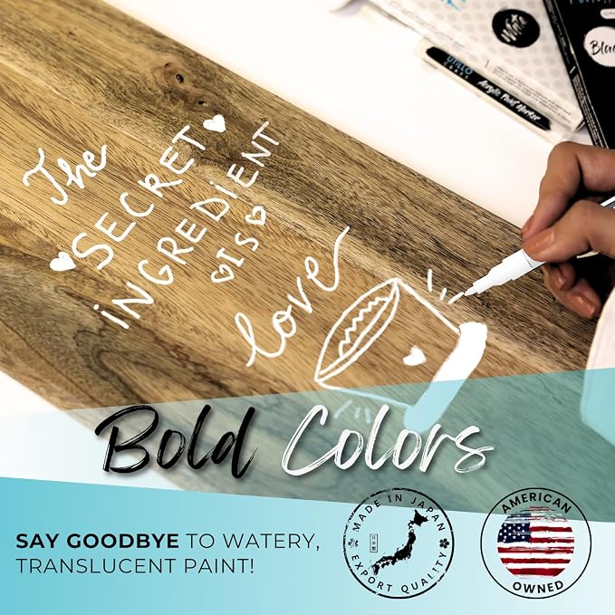 White Paint Pen Medium Tip Made in Japan | Bold Color+100% Coverage | - Image 4