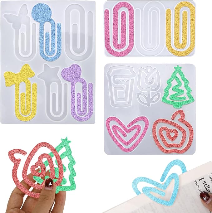 3pcs Paperclip Bookmarks Mold, Jumbo Paper Clips Bookmarks Silicone Mold by Unknown