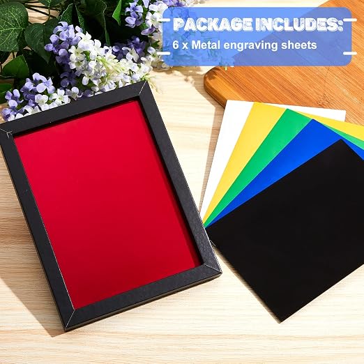 6 Pack 5 x 7 Inch Metal Engraving Sheets Multicolor Laser Engraving Blanks 0.8 - Image 3