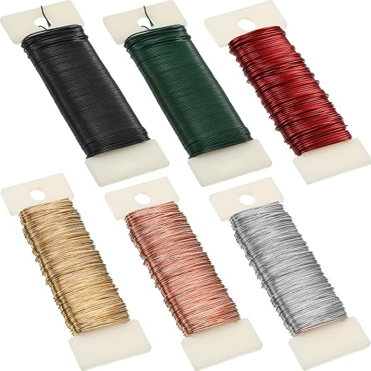 6 Rolls 112 Yards Floral Flexible Paddle Wire Floral Bind Wire by Unknown