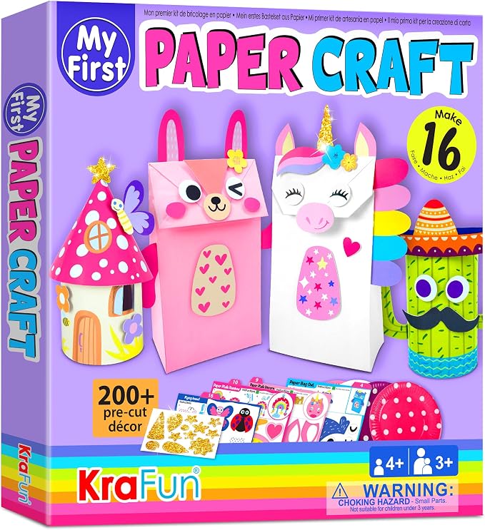 KRAFUN My First Unicorn Bunny Paper Craft Kit by FunCreativeArtsCraftKits