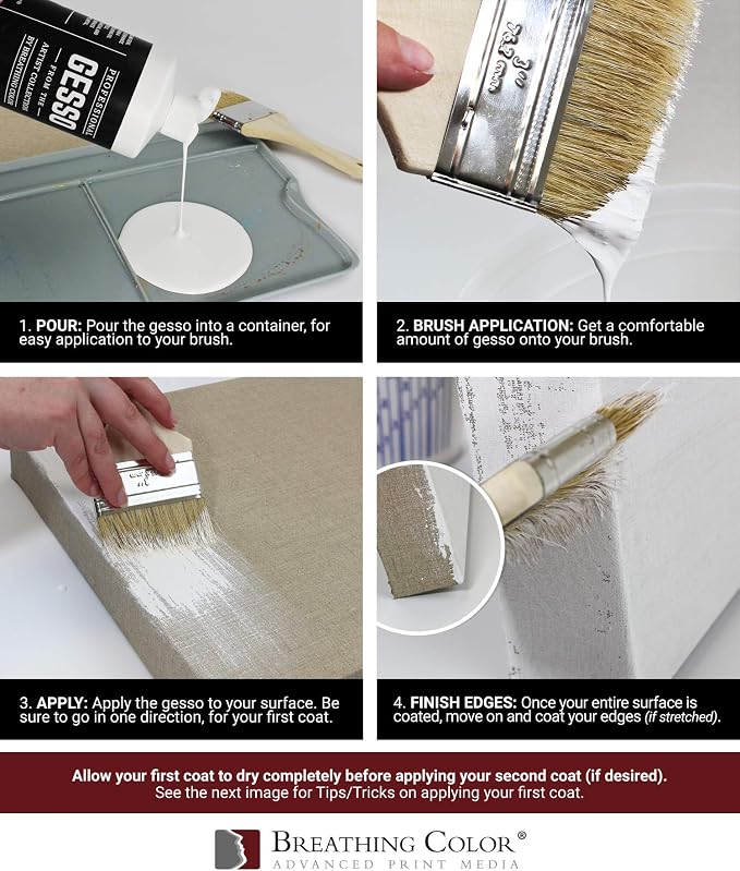 White Gesso Canvas Primer 32 oz Give Your Art The Ultimate Base Prime! Keep - Image 5