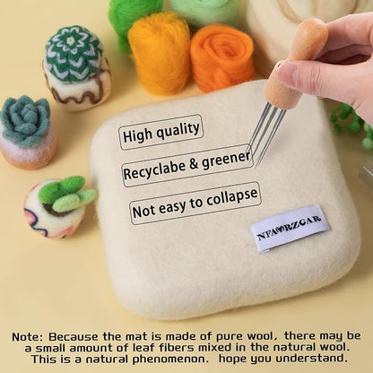 NFAMRZCAR Needle Felting Pad, Thick and Firm Needle Felting Mat Natural Wool - Image 7