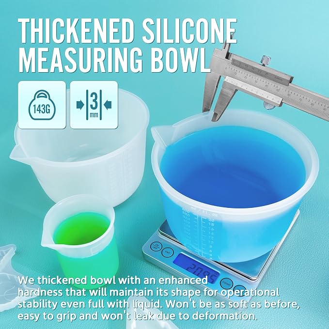 Silicone Resin Mixing Measuring Bowls 2Pcs 600ml/20oz - Image 4