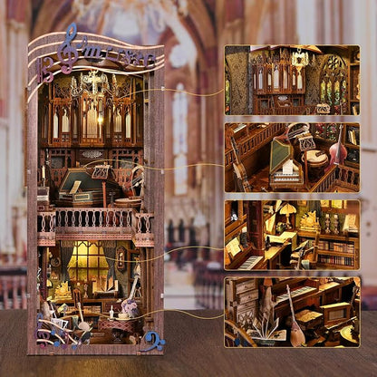 Book Nook Kit Music, DIY Miniature House Kit Book Nook, 3D Wooden Puzzle - Image 2