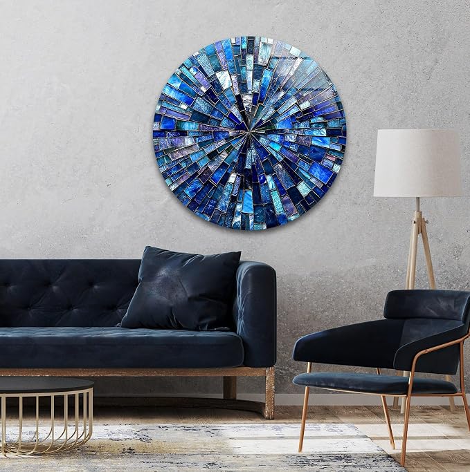 My Photostation.com 24'' Diameter Radiant Mosaic Burst Round Glass Wall Art - Image 4
