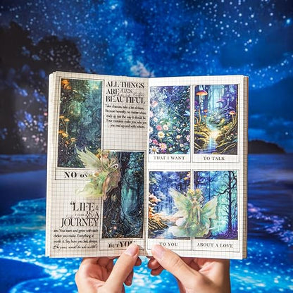 6 Rolls Fantasy Washi Tape Set – Non-Repeat Magical Forest and Galaxy Designs - Image 6