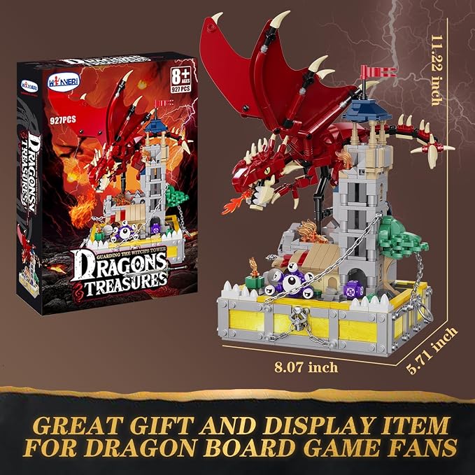 WINNER SPACE Medieval Dragons Castle Building Sets, Guarding Dice Tower Kits - Image 9