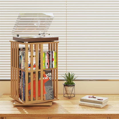 XIMN 360° Rotating Bamboo CD/DVD Shelf - Image 4
