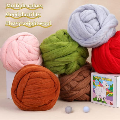 QMNNMA Wool Roving, Soft Chunky Yarn - Image 6