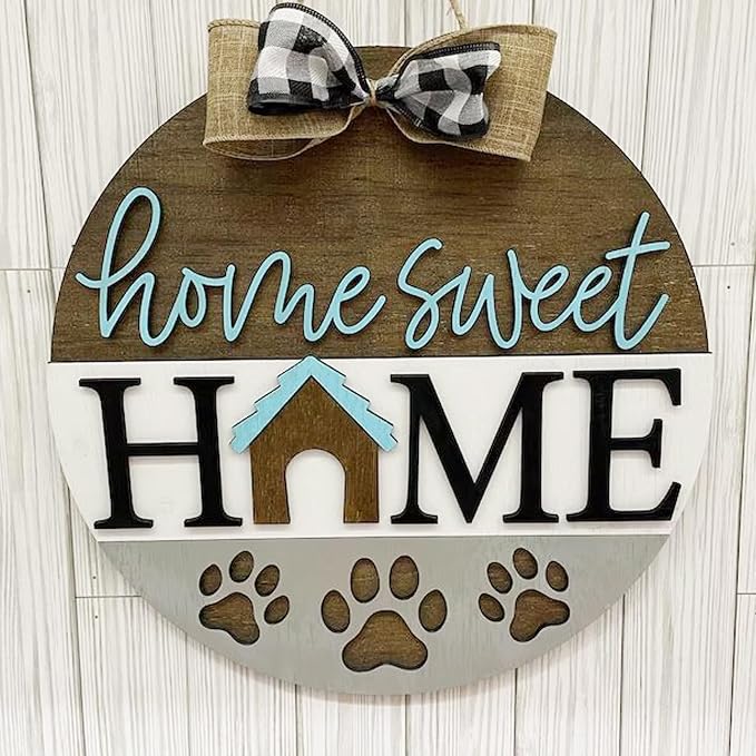 9 Pcs Welcome Stencils for Painting on Wood Reusable Round Home Sweet Home - Image 2
